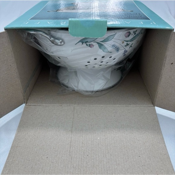 Pfaltzgraff April Flowers Enamel Colander Strainer - Picture 3 of 11